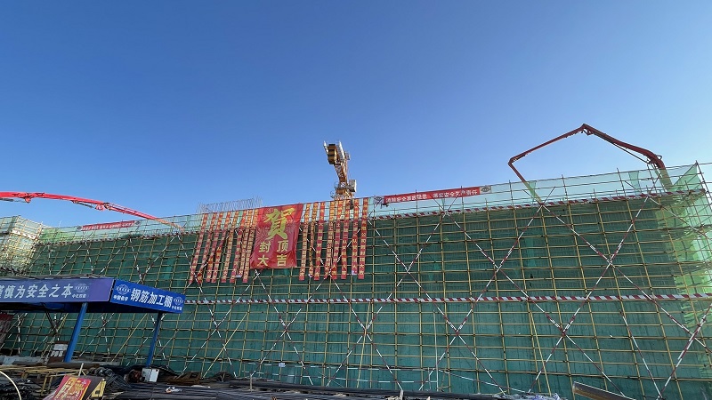 華南公司惠州立拓聚烯烴項目首個大型單體建筑封頂